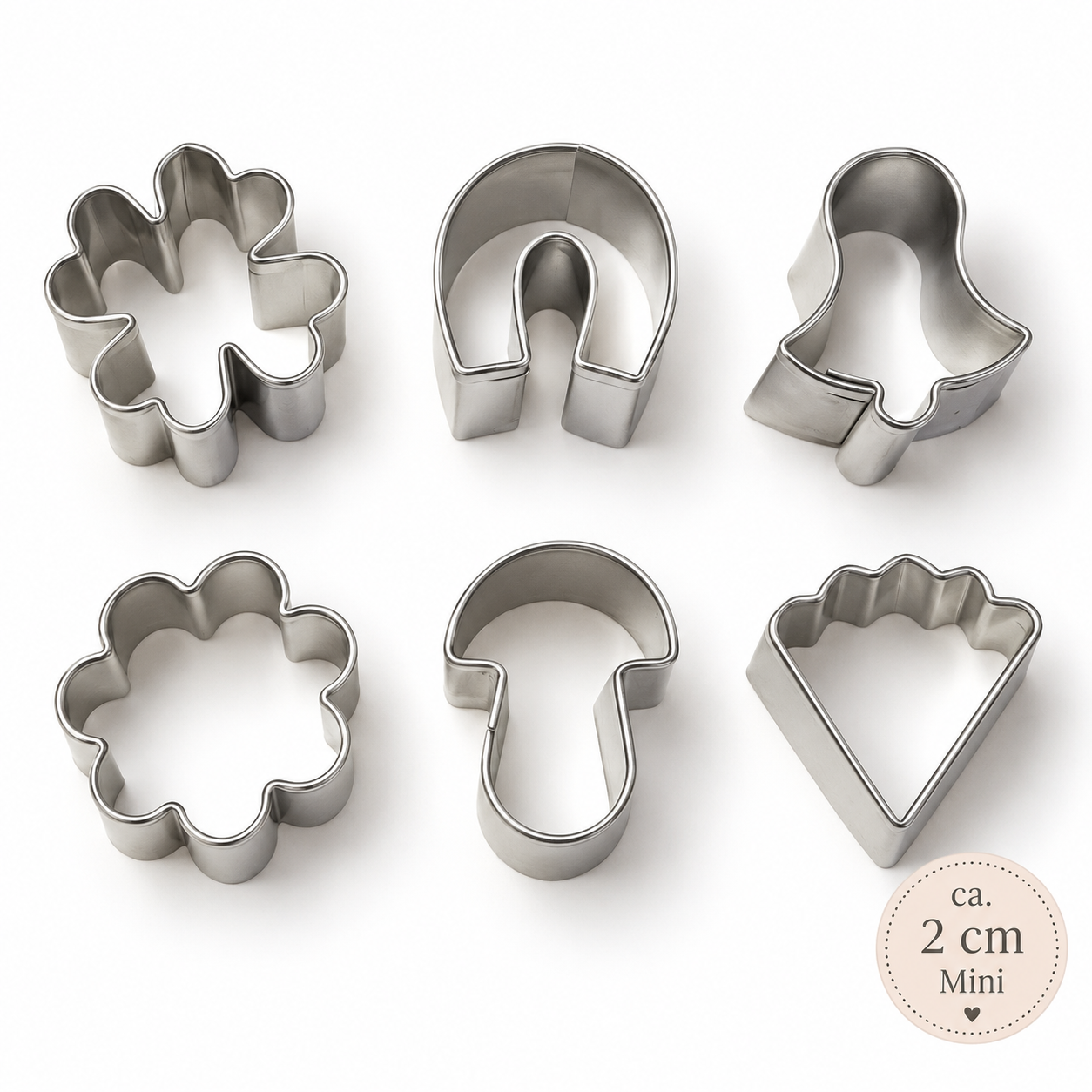 Mini Ausstecher Set 6-teilig ca. 2 cm | Keksausstecher