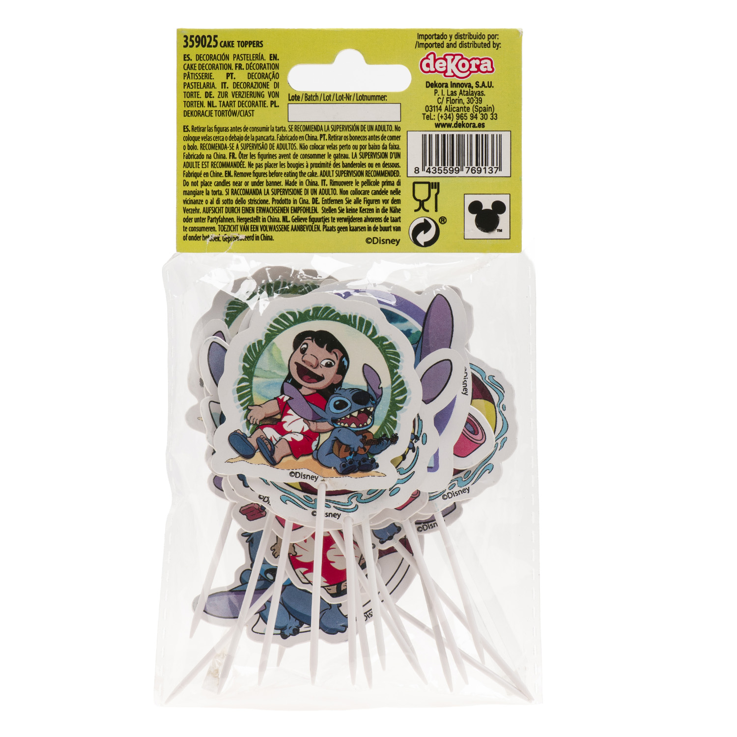 Cake Toppers „Stitch“ – 16-teiliges Set aus Papier