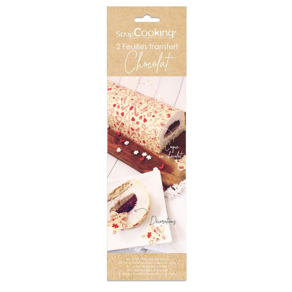 2 Transferfolien für Bûche – Motiv Weihnachten
