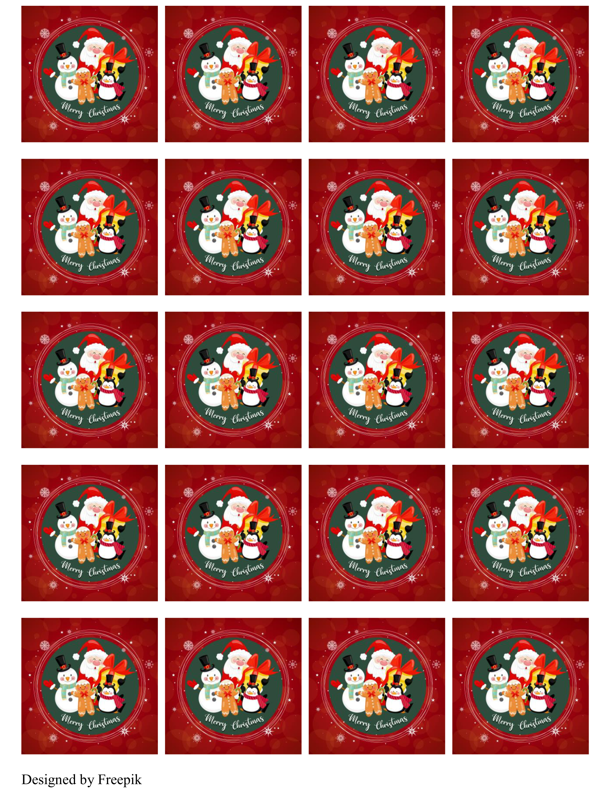 20 Weihnachts-Aufleger 4 × 4 cm – für Petit Fours & Punschkrapfen