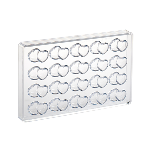Pralinengussform Martellato "Doppel-Herzen" 21MA4012