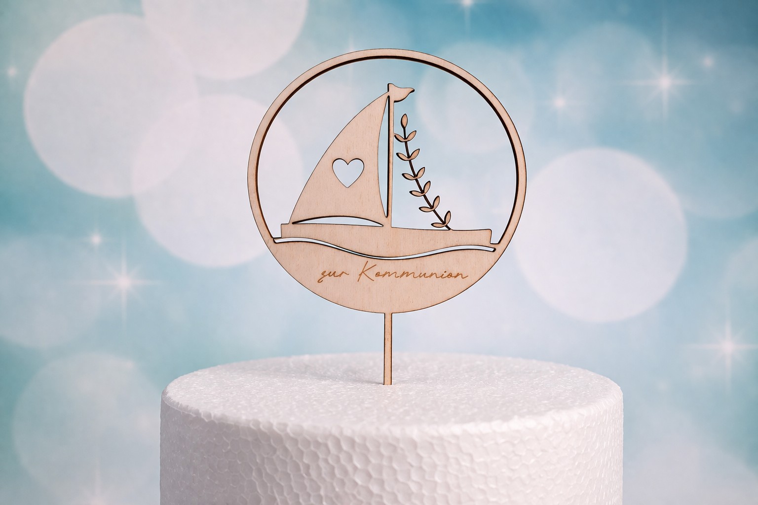 Cake Topper zur Kommunion Segelboot – Tortendeko Kommunion Junge Mädchen T3