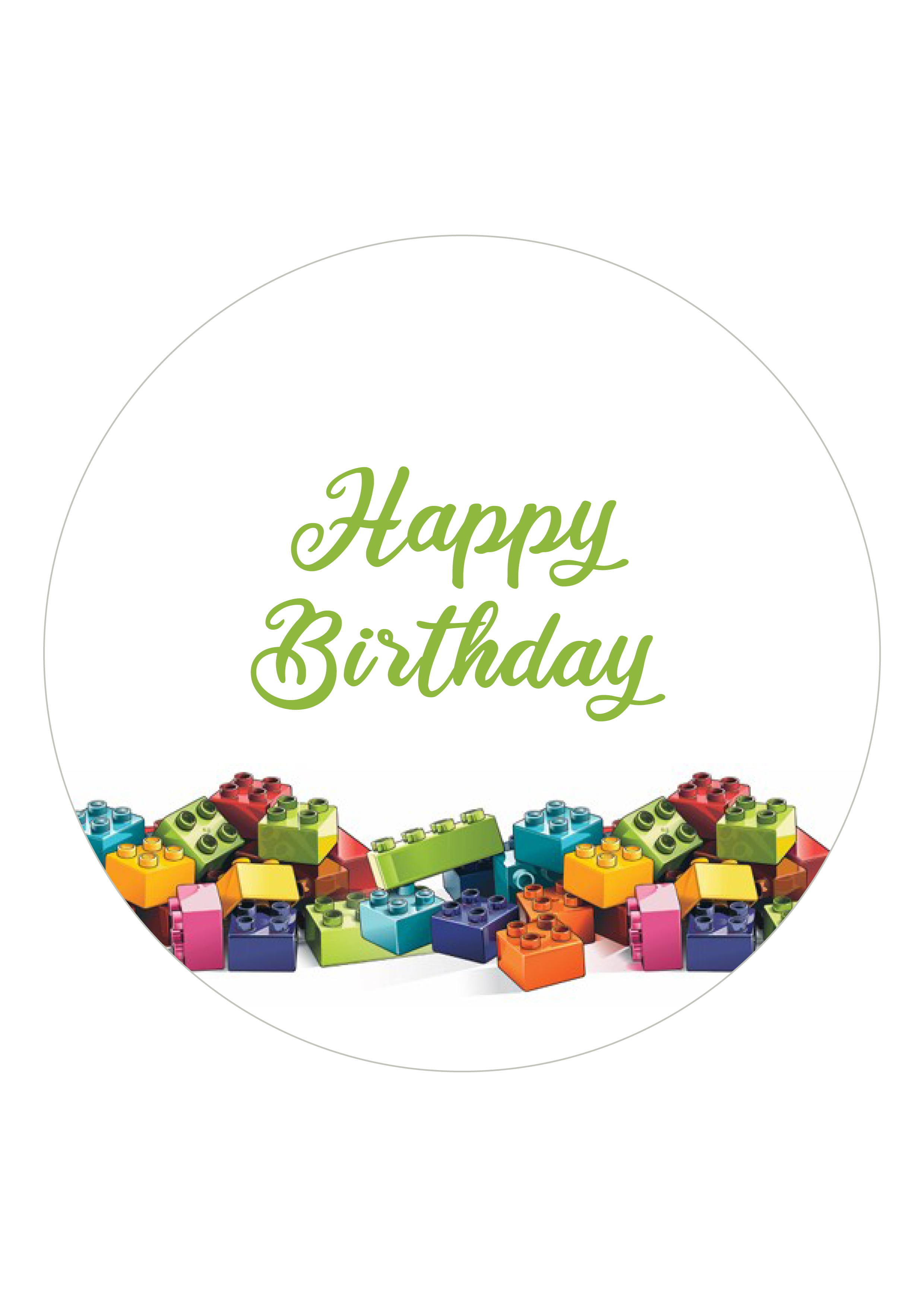 Tortenaufleger Bausteine Happy Birthday
